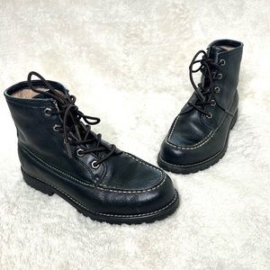 Frye Dakota Black Mid Lace Up Leather Boots Size 2.5